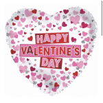 Valentine’s Day themed helium filled Mylar heart balloon