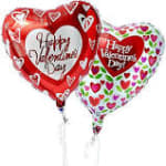 2 Valentine's Day Mylar Balloons Approx. 18" each balloon - *Graphics may vary
