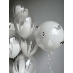 Ballon white with butterflies