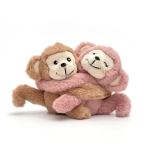 Magnetic Cuddling Monkeys Keychain
