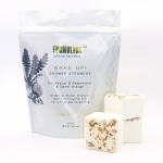 Package of shower steamers with three white bars