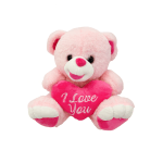Pink Teddy plush Bear with I love you Heart