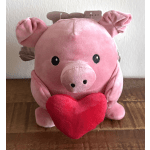 Pig plush toy with heart