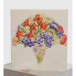 Orange and Blue Flowers Blank Card