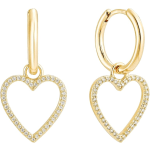 Heart Huggie Hoop Earrings – 18K Gold Plated with Zircon Stones