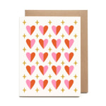 Sparkly Heart Pattern Valentine Greeting Card