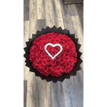 100 Red Roses With Heart Shape On The Top