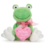 Green Plush Frog with Heart