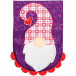 "Love Gnome" Double Applique Garden Flag