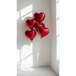 Red heart balloons set