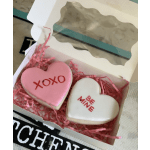 2 Valentines Heart Shaped Sugar Cookies