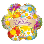 9" Airfill Happy Birthday Flowers Balloon