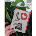 Valentine's Card Vintage Telephone