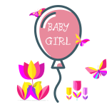 18" Baby Girl Balloon