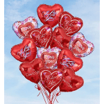 Valentines day assorted balloon bouquet - 12 balloons