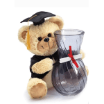 GRADUATION BEAR VASE HUGGER