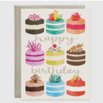 Happy birthday cakes greeting card