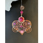 A Bit of My Heart Stained Glass Keepsake (clear & pink striped)