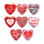 Happy Valentine's Day Assorted Mylar Heart Balloon