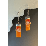 Bright Orange Stained Glass Earrings
