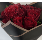 12 red roses (wrapped bouquet)