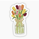 Mason Jar of Tulips Sticker