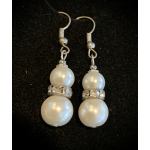 Pearl and rhinestone drop earrings