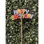 Happy Birthday Wooden Pick