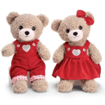 Valentine Bears Dressed in Red