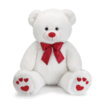 LARGE 35" WHITE VALENTINE PLUSH BEAR