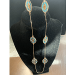 Blue and gold rope necklace