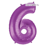 40in Purple 6 Mylar Balloon