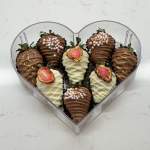 Luxury Chocolate Dipped Strawberries – Heart Box