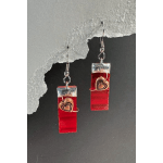 #A128 - Red Stained Glass Earrings