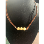 3 bead yellow and brown choker