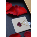 Heart-Shape Necklace With Preserved Rose Petal