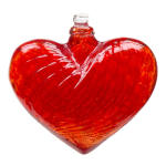 Hearts of Glass Ornament (Red) - Kitras Art Glass