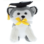 7" Graduation huskie plushie