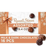 Russell Stover Christmas Assorted Milk & Dark Chocolate Candy Gift Box 9.4 OZ