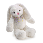 PLUSH WHITE BUNNY W/SHEER EASTER EGG BOW