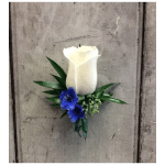 Rose Boutonniere with Delphinium