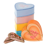 Single Conversation Heart Box w/Single Heart Candy Bar - mint fudge