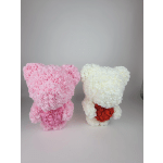 Pink or white foamy roses bear