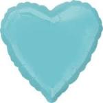 Solid light blue heart-shaped foil balloon