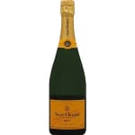 Bottle of Veuve Clicquot champagne with a gold foil top