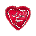 Heart-shaped red balloon with "I Love You" text