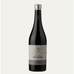 Dark glass wine bottle with light gray label reading Peraj Ha'abib on a plain background