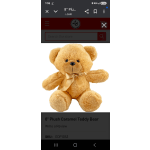 Caramel plush teddy bear with a satin bow