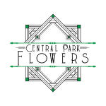 Central Park Flowers logo with geometric black and green design