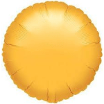 Round gold foil balloon on a white background